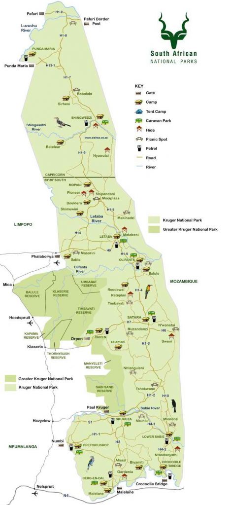 kruger national park map